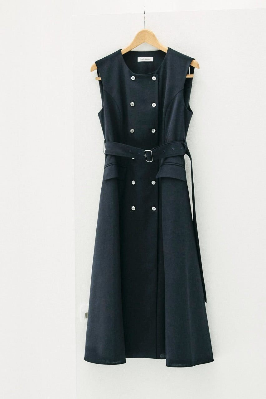 double button gilet dress