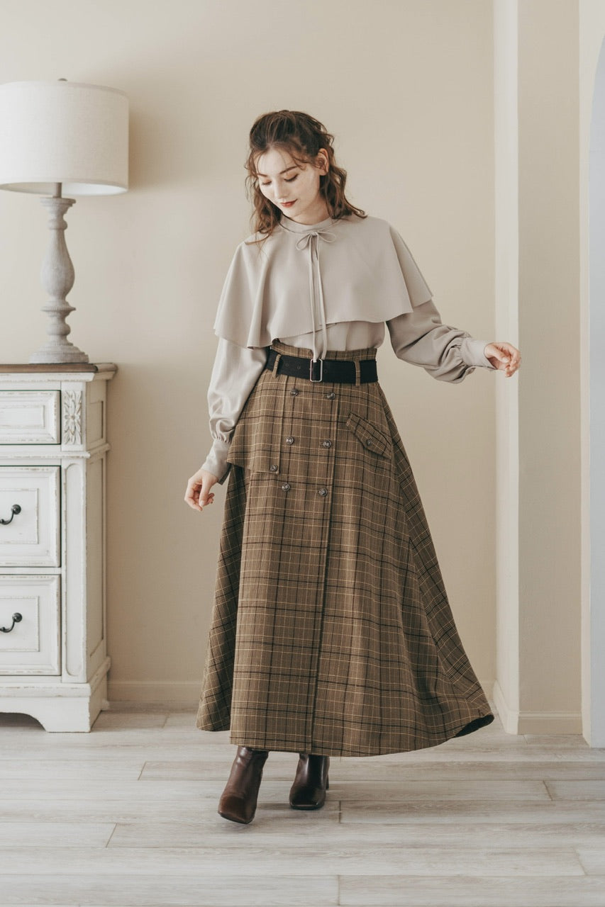 trench flare skirt