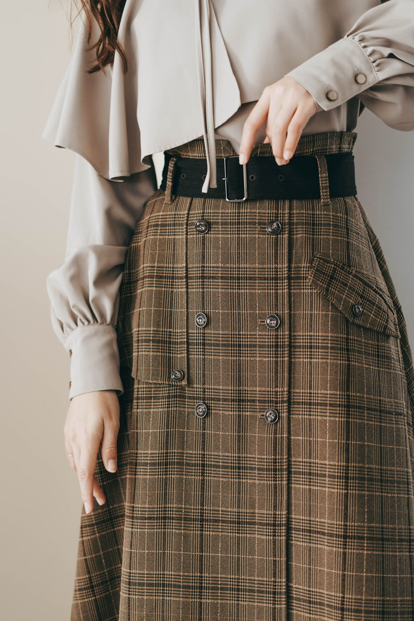 trench flare skirt