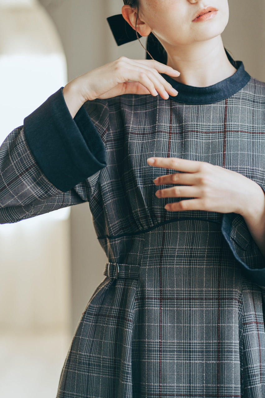 waist belt check dress