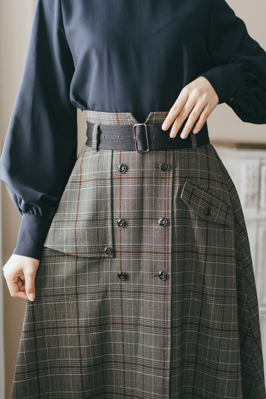 trench flare skirt