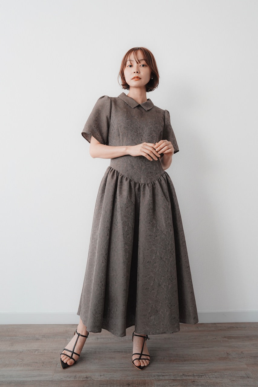 Annabelle dress〈flower〉 / brown
