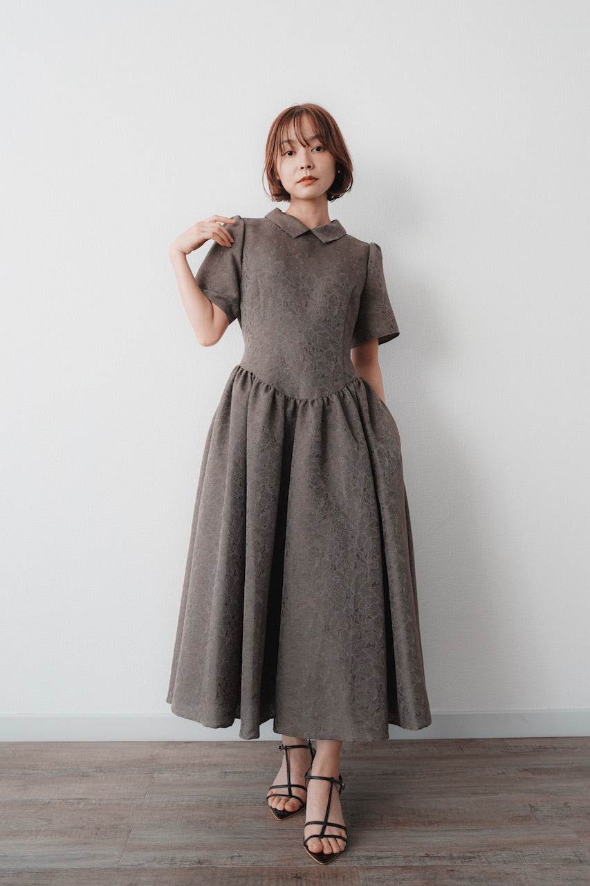 Annabelle dress【flower】 / brown