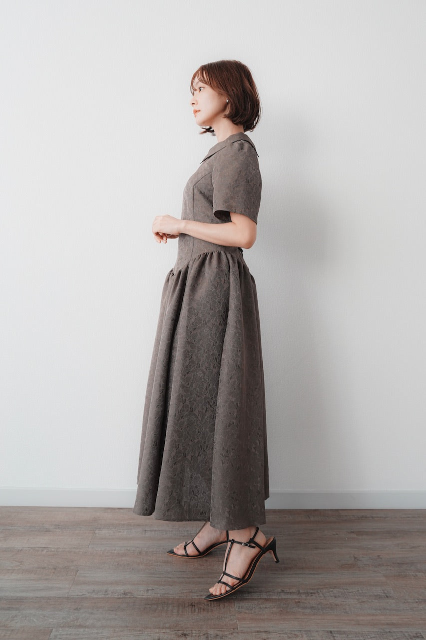 Annabelle dress〈flower〉 / brown