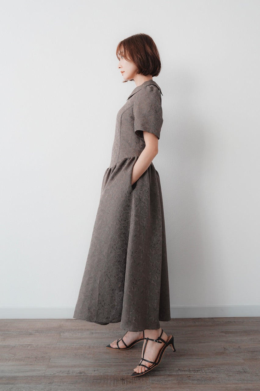 Annabelle dress〈flower〉 / brown
