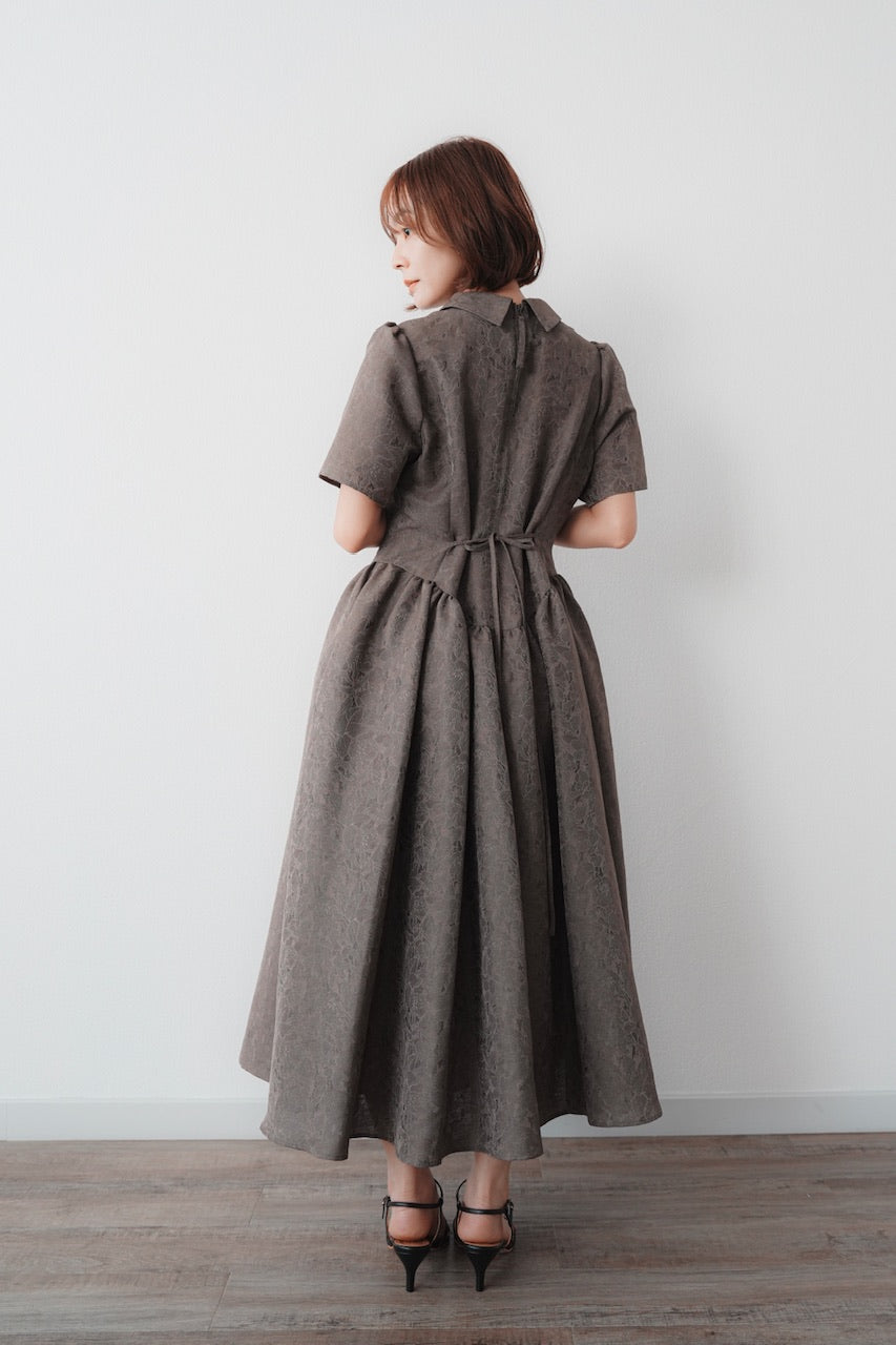 Annabelle dress〈flower〉 / brown