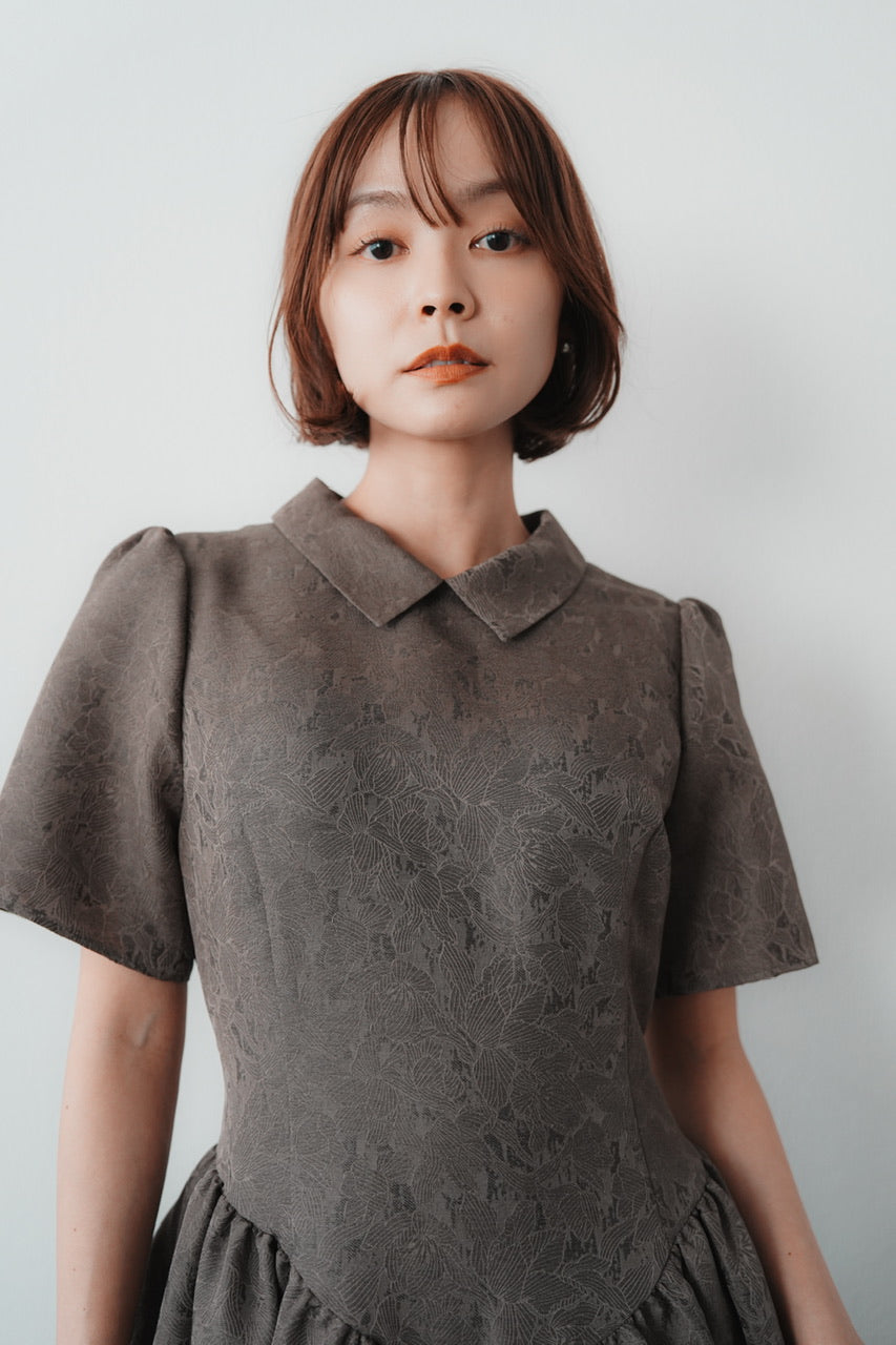 Annabelle dress〈flower〉 / brown