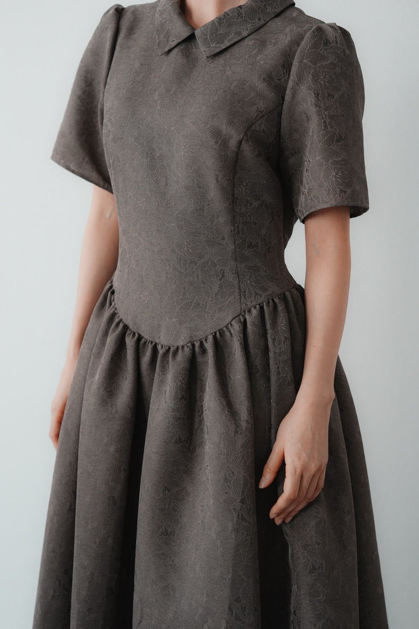 Annabelle dress〈flower〉 / brown