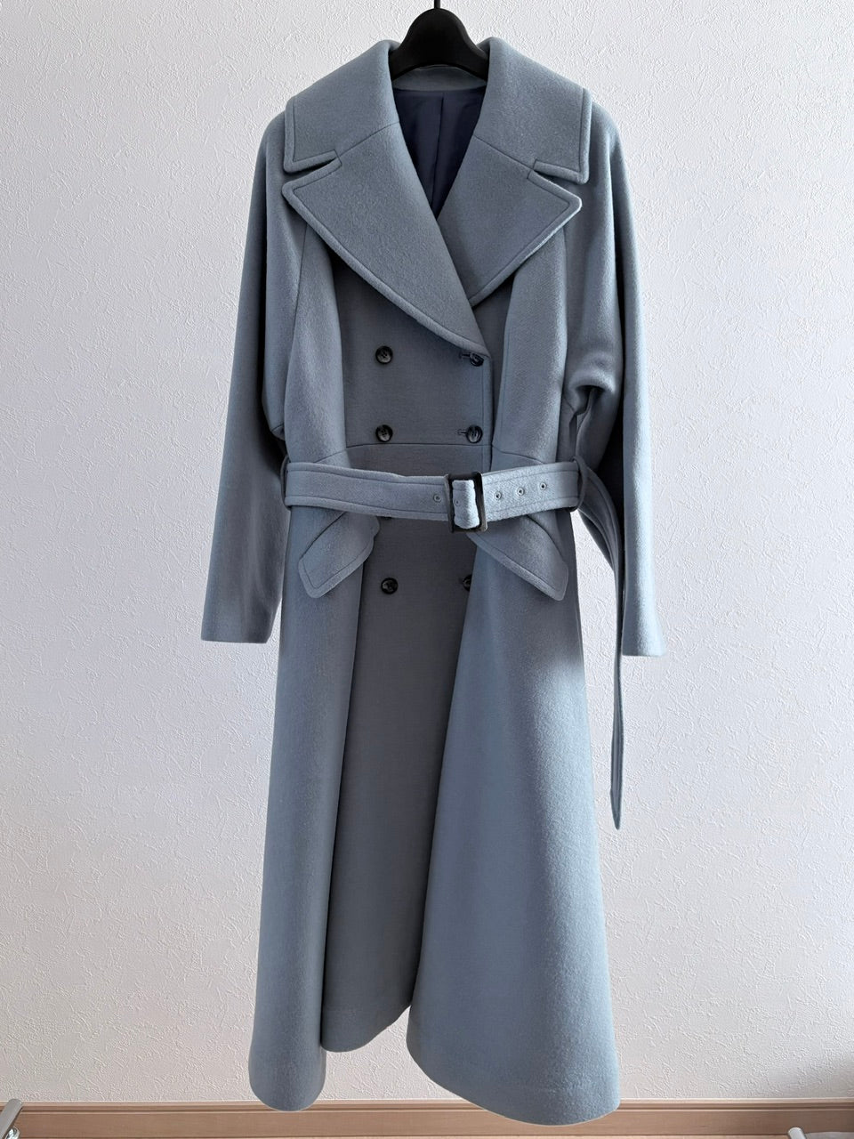 【B品】classic flare dress coat / dusty blue