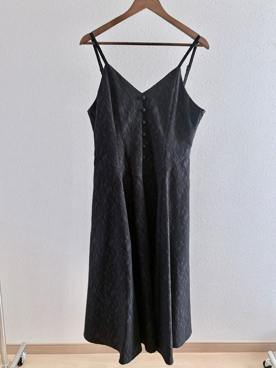【B品】basque waist jacquard camisole dress / black