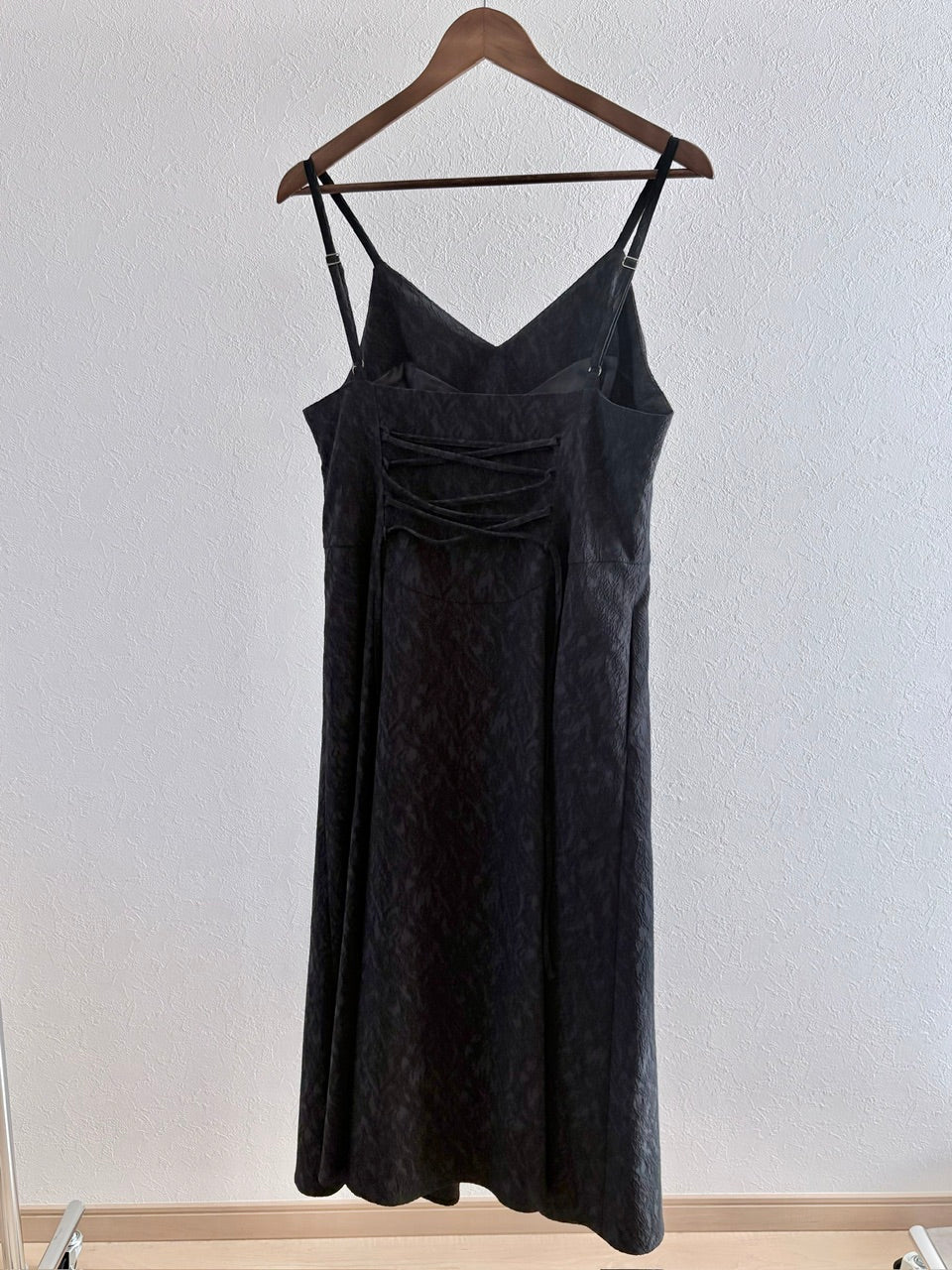 【B品】basque waist jacquard camisole dress / black