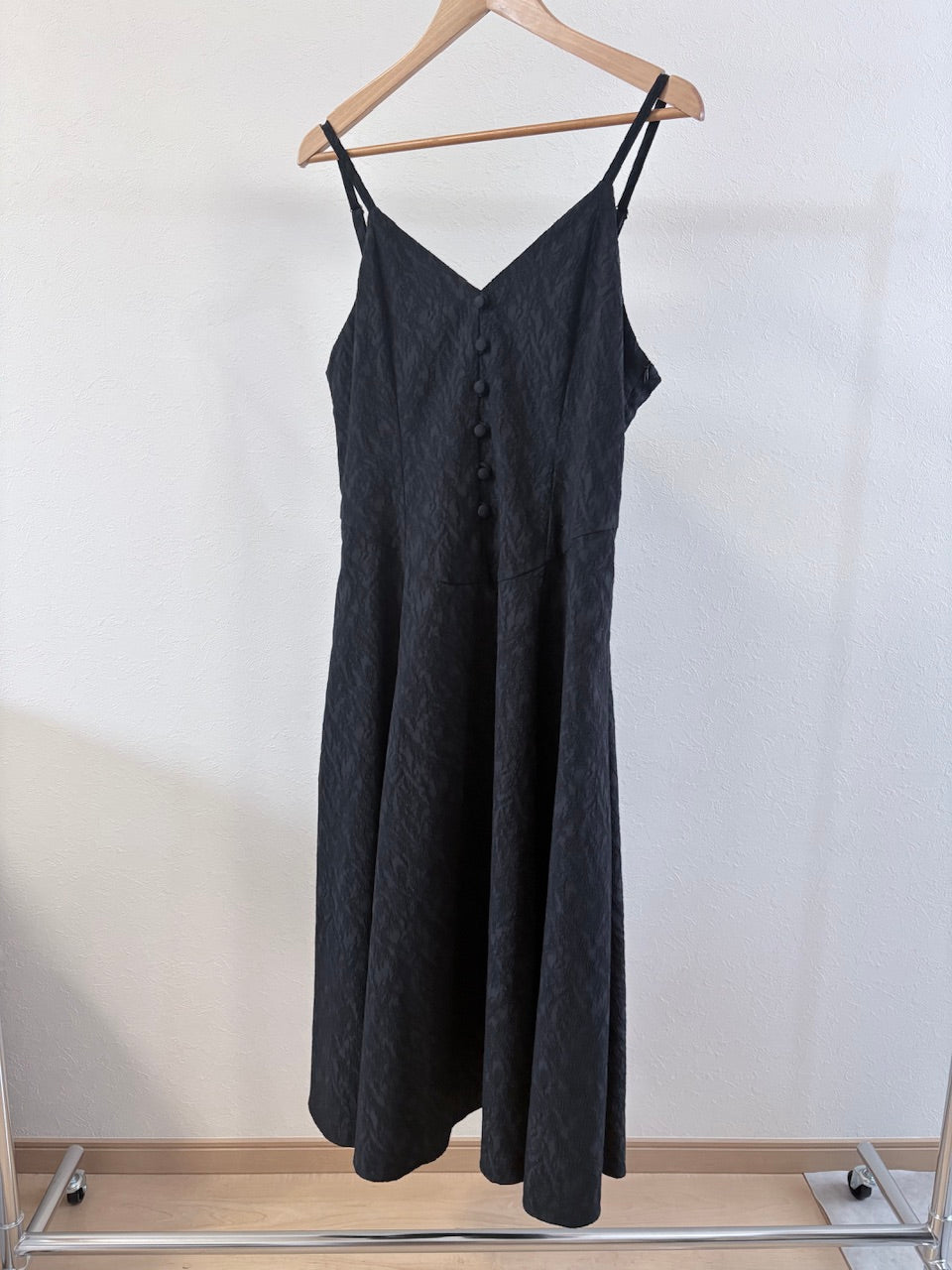 【サンプル】basque waist jacquard camisole dress / black
