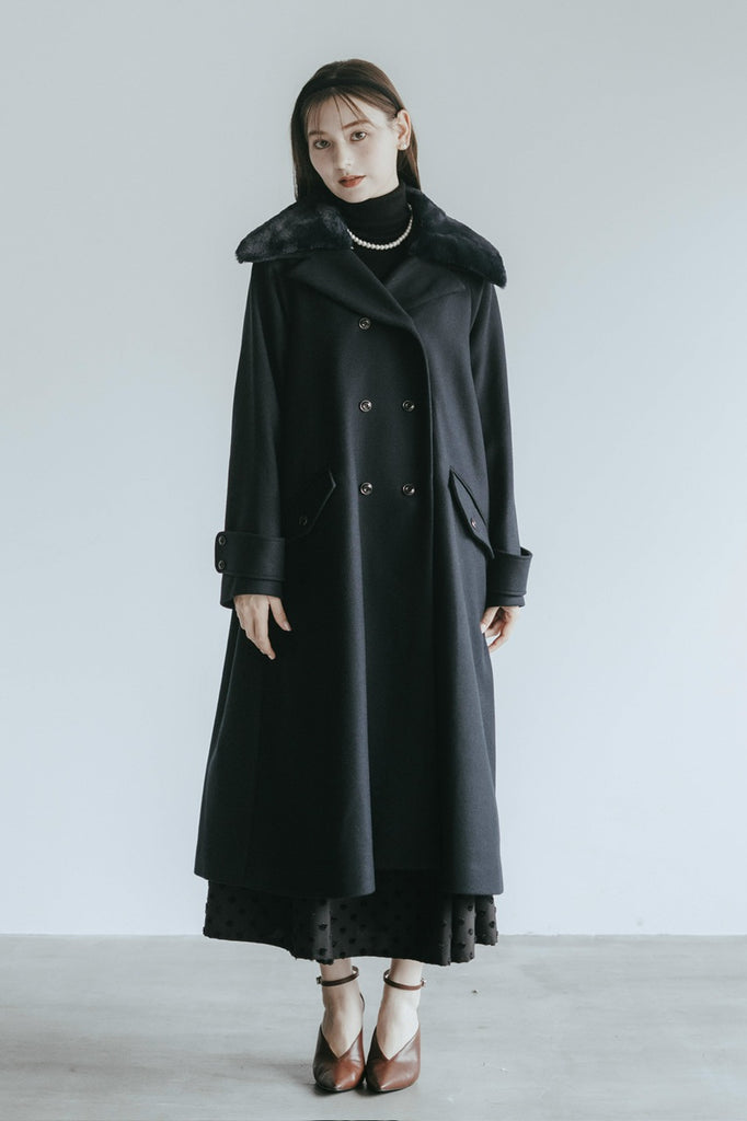 double breasted big collar coat