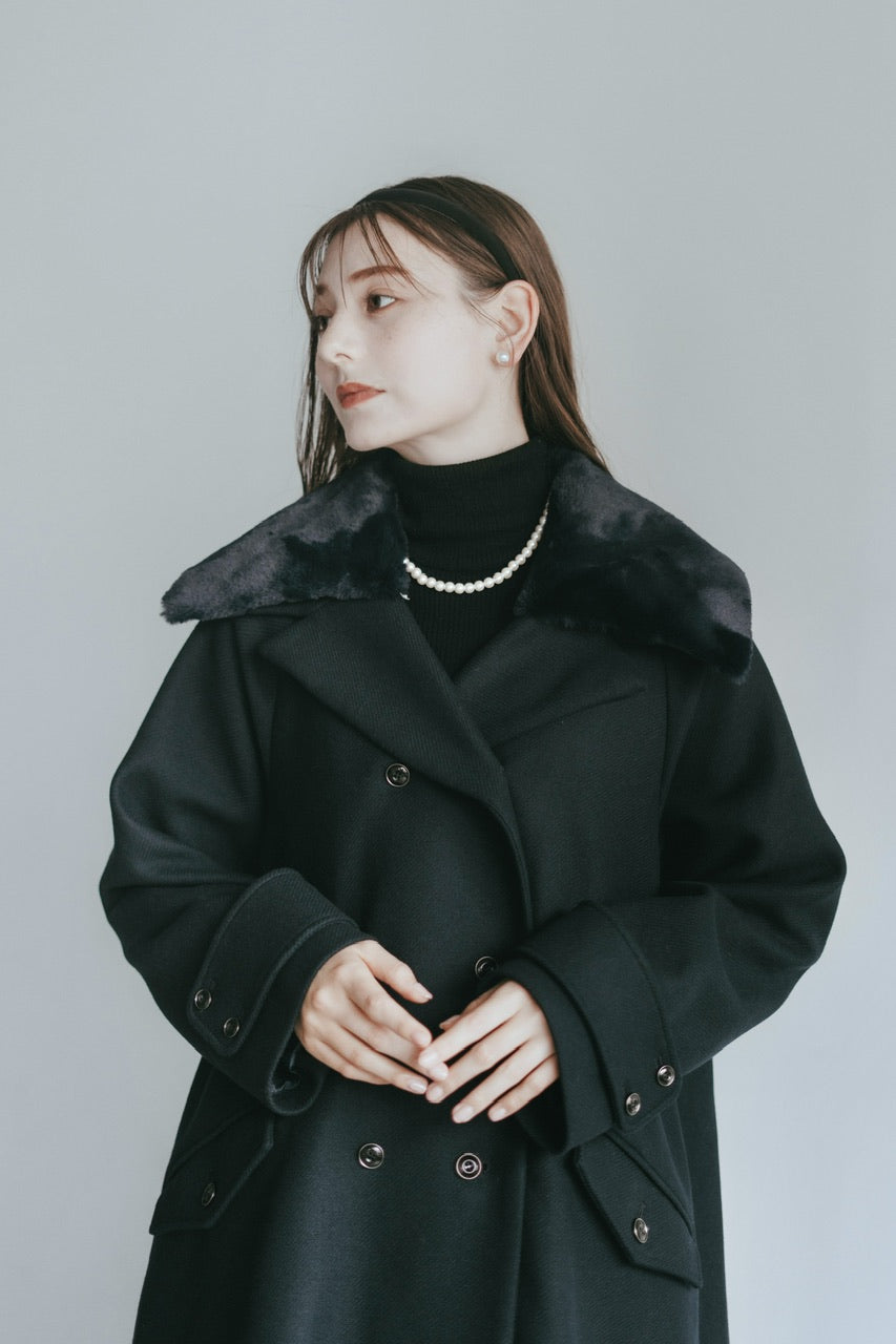 double breasted big collar coat