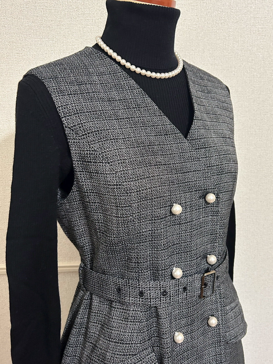 tweed gilet dress