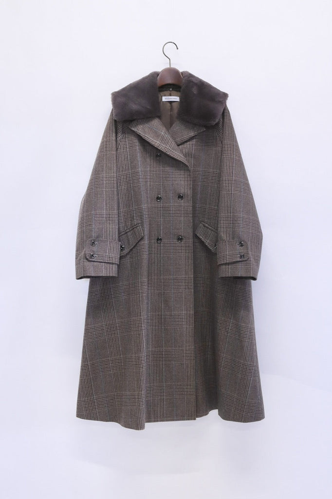 double breasted big collar coat / gray