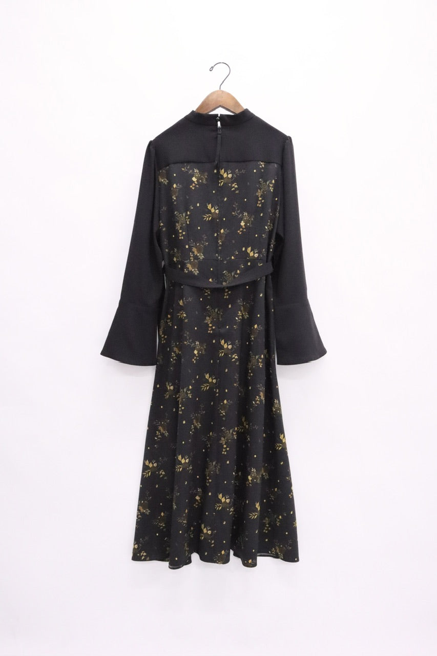 "Antique Flower" high neck dress