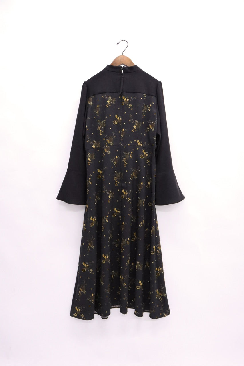 "Antique Flower" high neck dress