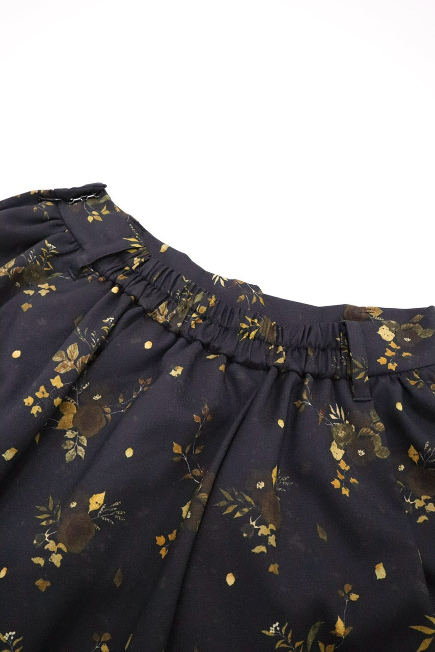 "Antique Flower" tuck gather skirt