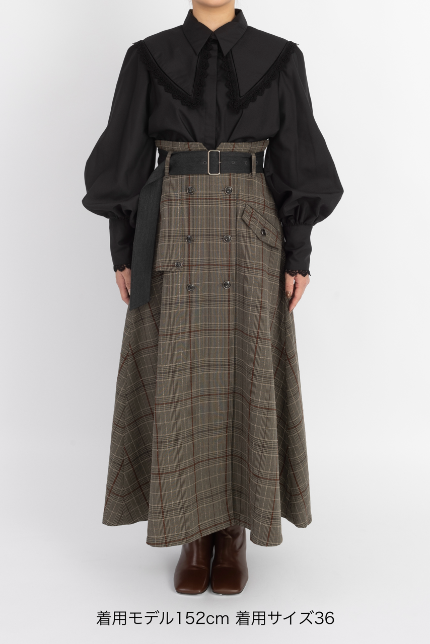 trench flare skirt