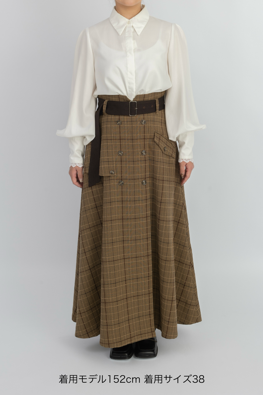 trench flare skirt