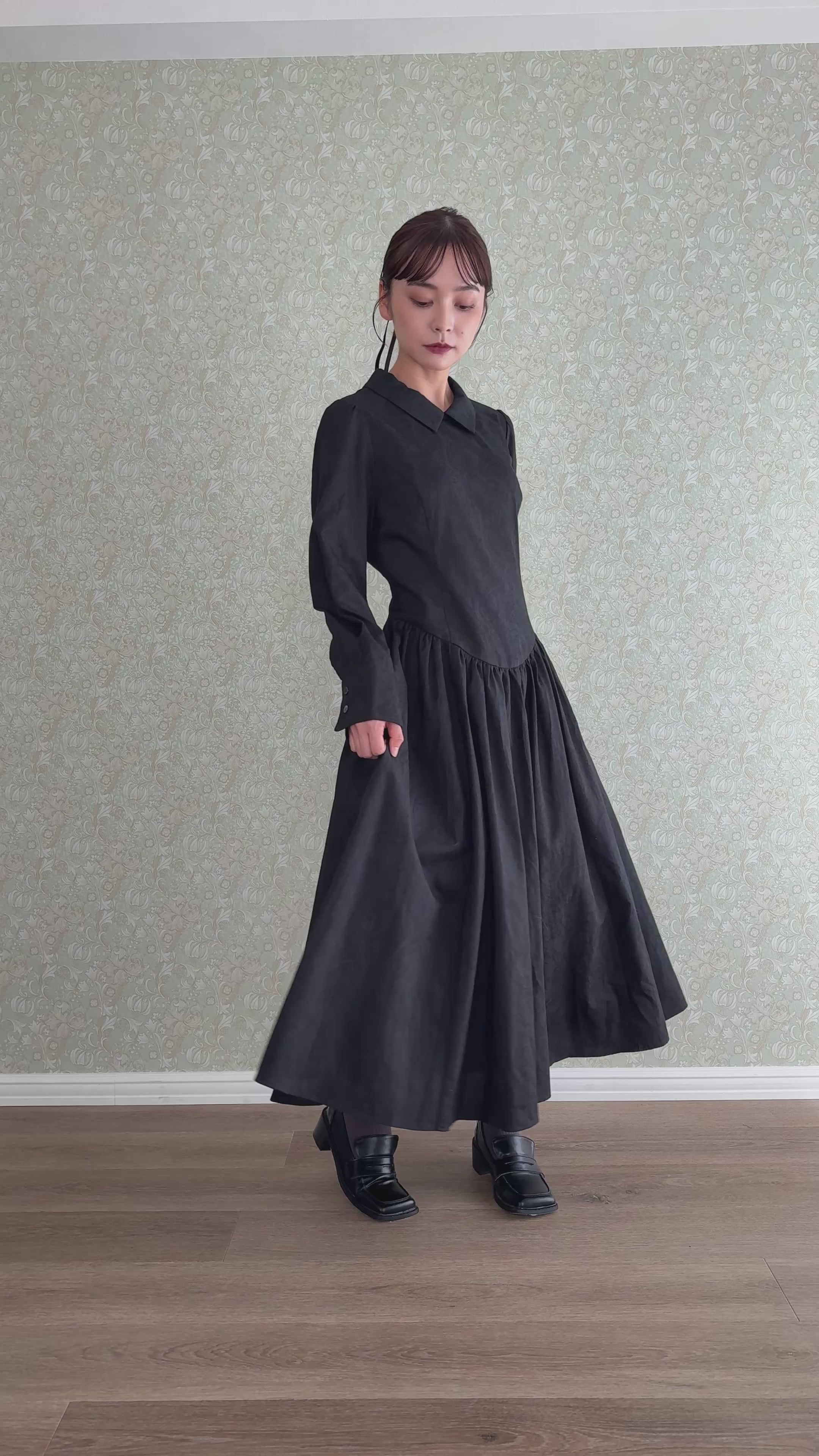 Ruimeme　ルイメーム　Annabelle dress　黒 Annabelle dress - long sleeve【予約商品】