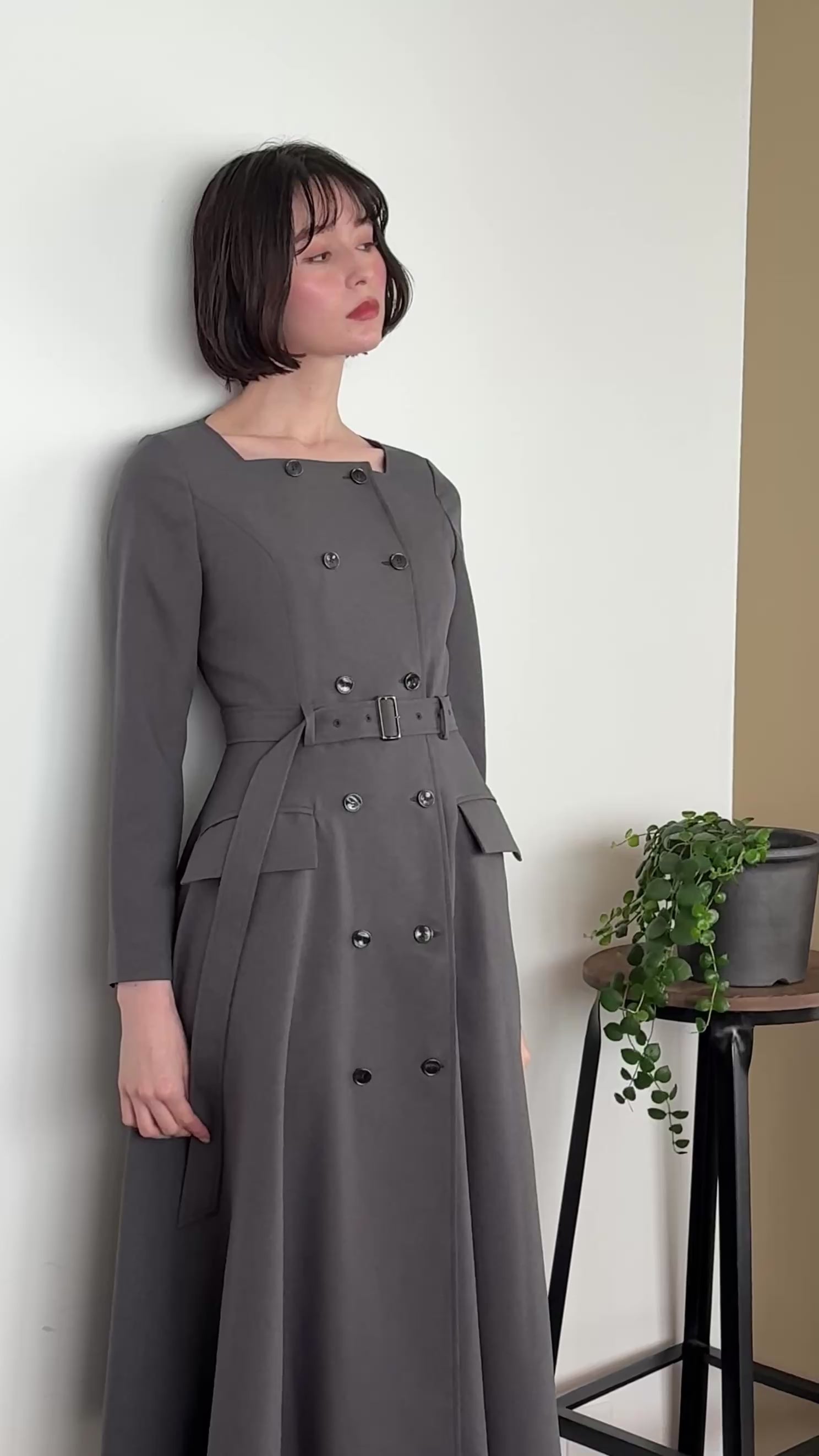 予約商品】Camille dress / gray
