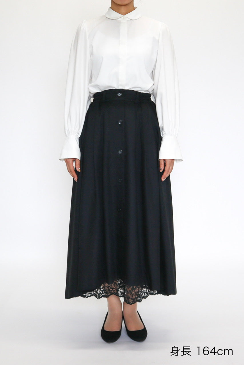 Armelle tuck skirt / black