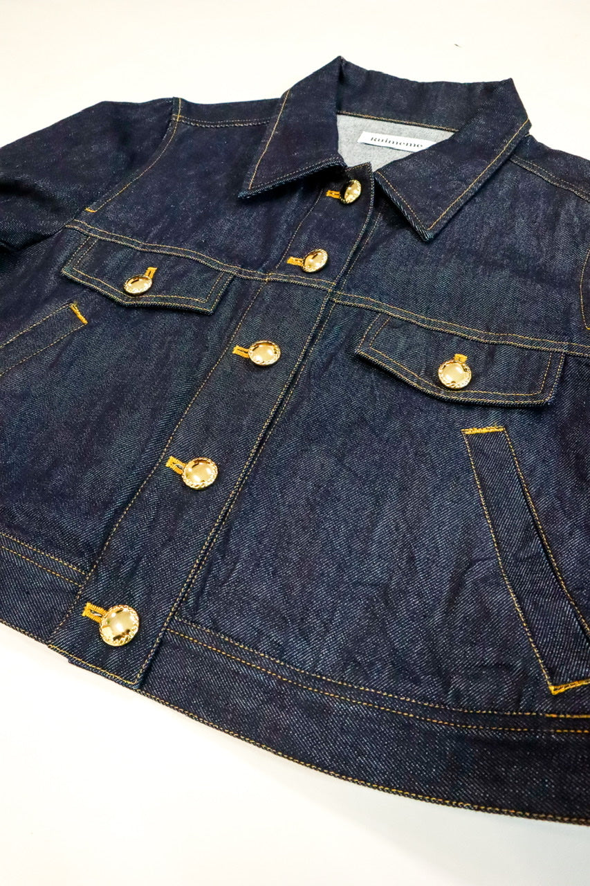 stitch cropped jacket / indigo
