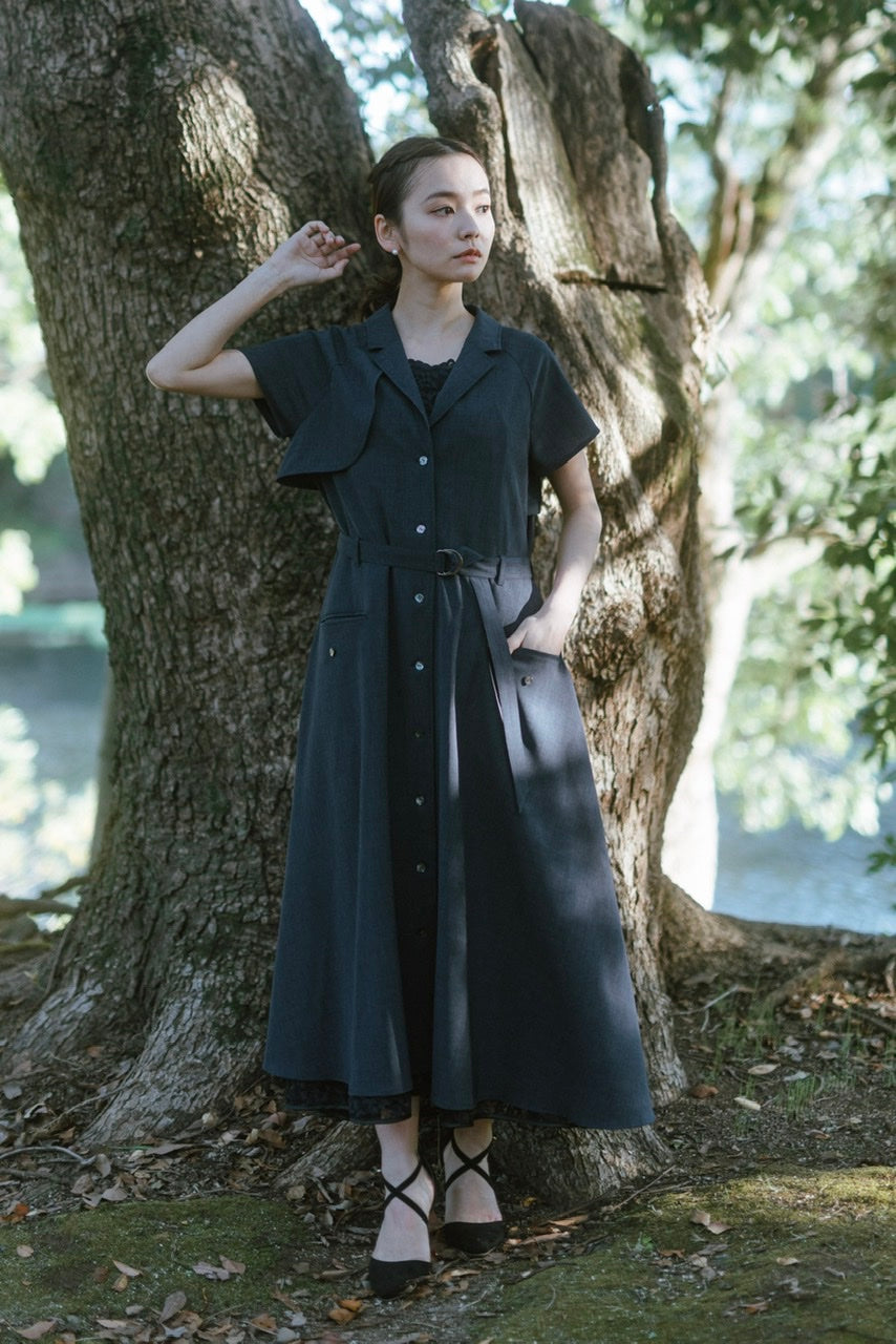 〈Renée〉Tailored collar dress – Ruimeme