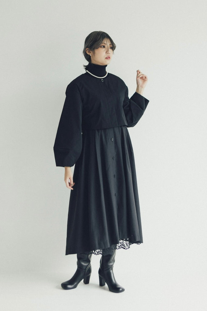 Armelle tuck skirt /  black